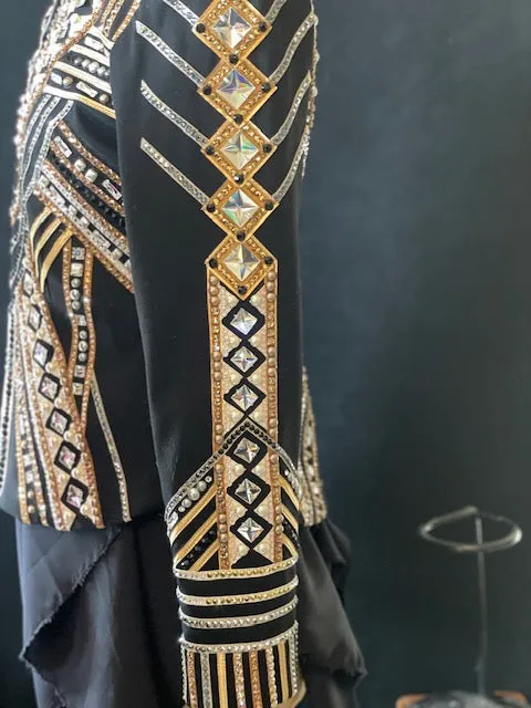 2014a Ladies M Show Jacket, Black, Tan, Bronze