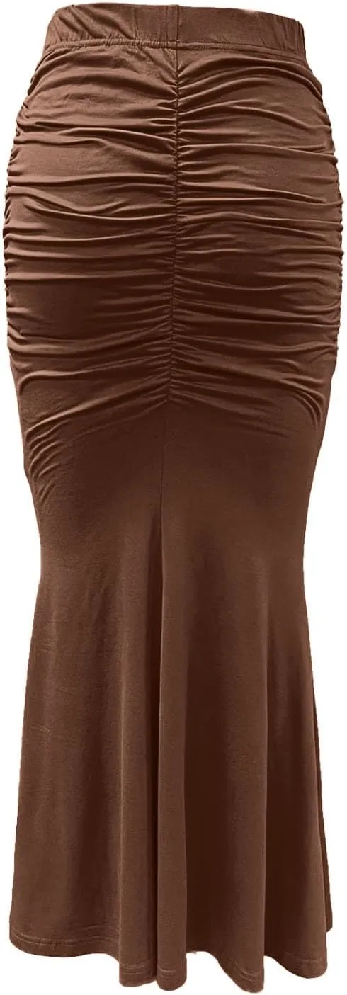 Bodycon Maxi Skirt for Women High Waist Slim Fit Mermaid Long Skirt Stretchy Sexy Clubwear Pencil Skirts