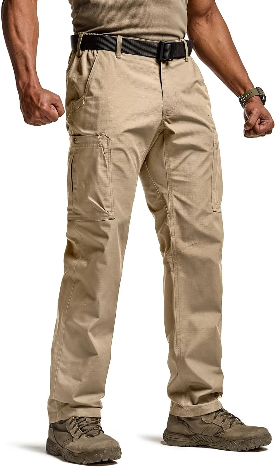 CQR Men's Military Cargo Pants, Water Resistant Ripstop Army Combat Tactical Pants, Outdoor Hunting Hiking EDC Work Pants