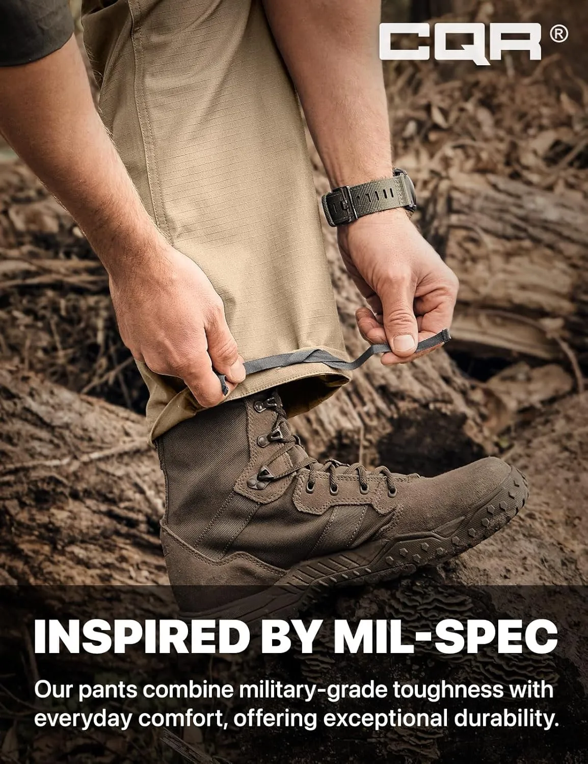 CQR Men's Military Cargo Pants, Water Resistant Ripstop Army Combat Tactical Pants, Outdoor Hunting Hiking EDC Work Pants