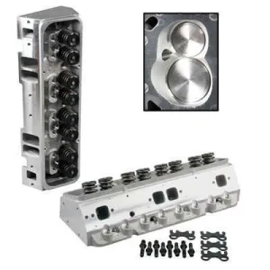 Dart Pro 1 Aluminum Cylinder Head - Assembled - 64cc Chamber - 215cc Intake Runner - SB Chevy 327, 350, 400 - Angle Plug - 2.05", 1.60" Valves