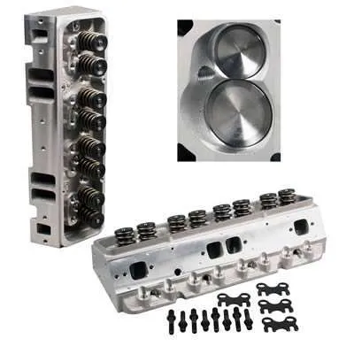Dart Pro 1 Aluminum Cylinder Head - Assembled - 64cc Chamber - 230cc Intake Runner - SB Chevy 327, 350, 400 - Angle Plug - 2.08", 1.60" Valves