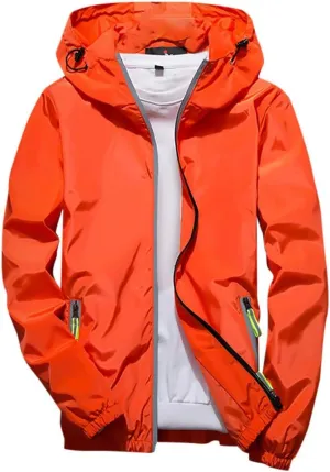 Men's Coat Rain Jacket Windbreaker Lightweight Shell Raincoat With Hood For Golf Hiking Travel, M-7XL