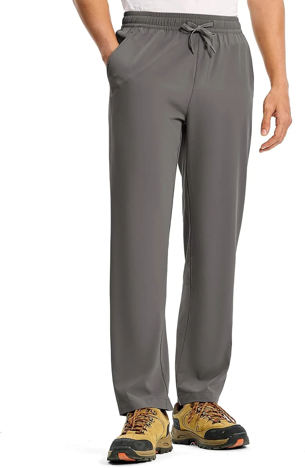 TBMPOY Mens Hiking Pants Lightweight Quick Dry 3 Pockets Travel Fishing Water-Resistant Athletic Workout Sweatpants