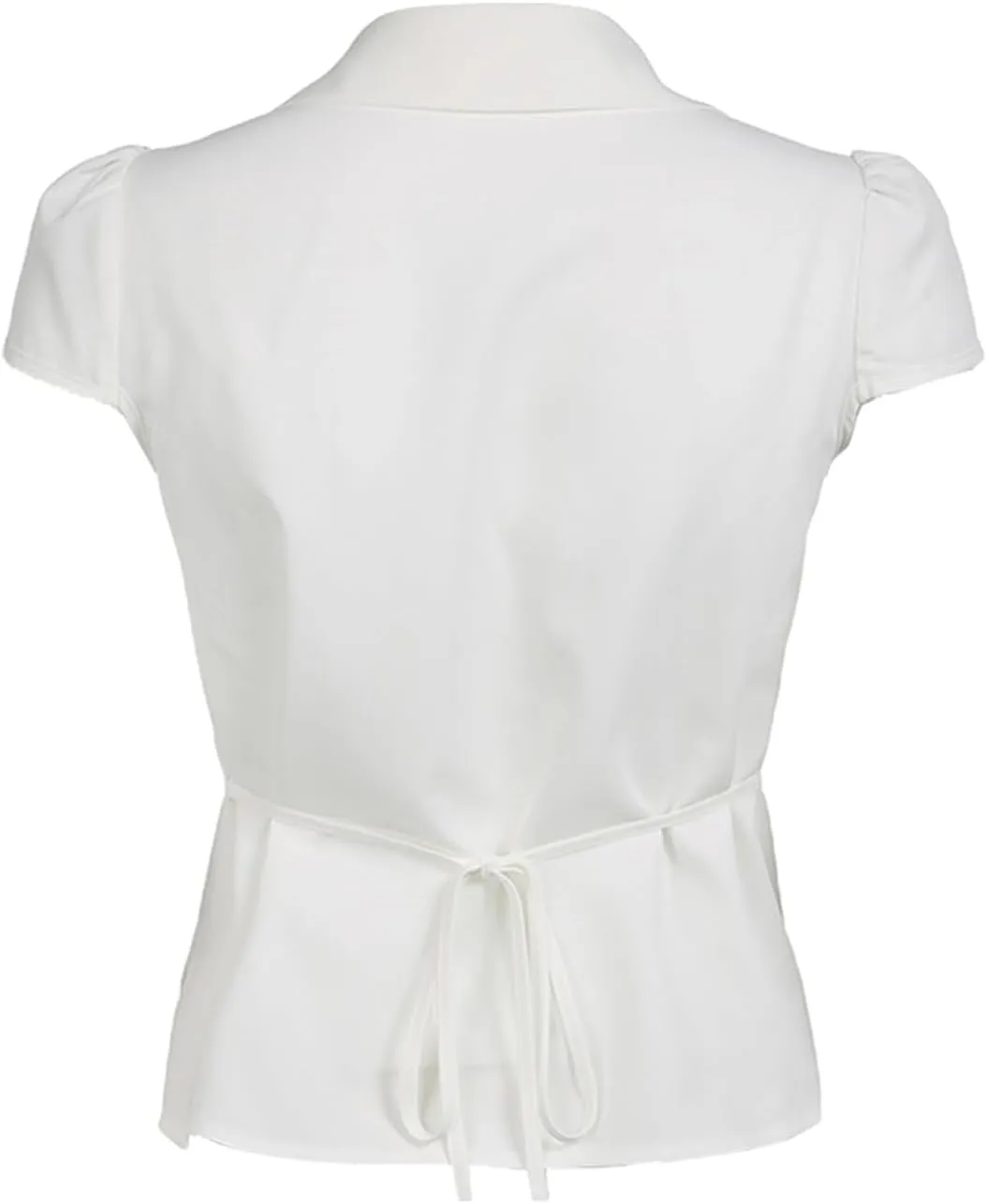 Women Y2k Coquette Button Down Shirt Cute Preppy Cap Sleeve V Neck Slim Fit Crop Top Casual 90S Vintage Blouse