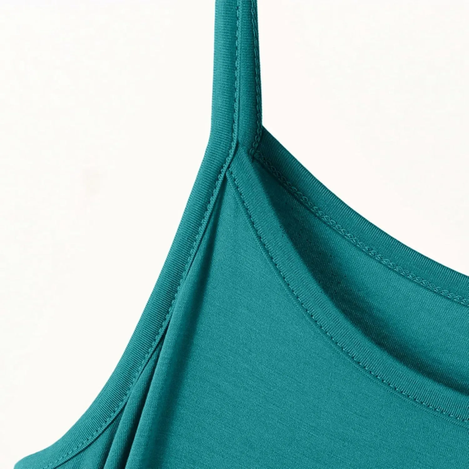 Women's Casual Spaghetti Strap Summer Dress Pure Color Round Neck Loose Fit Home Daily Wear Comfortable Slip