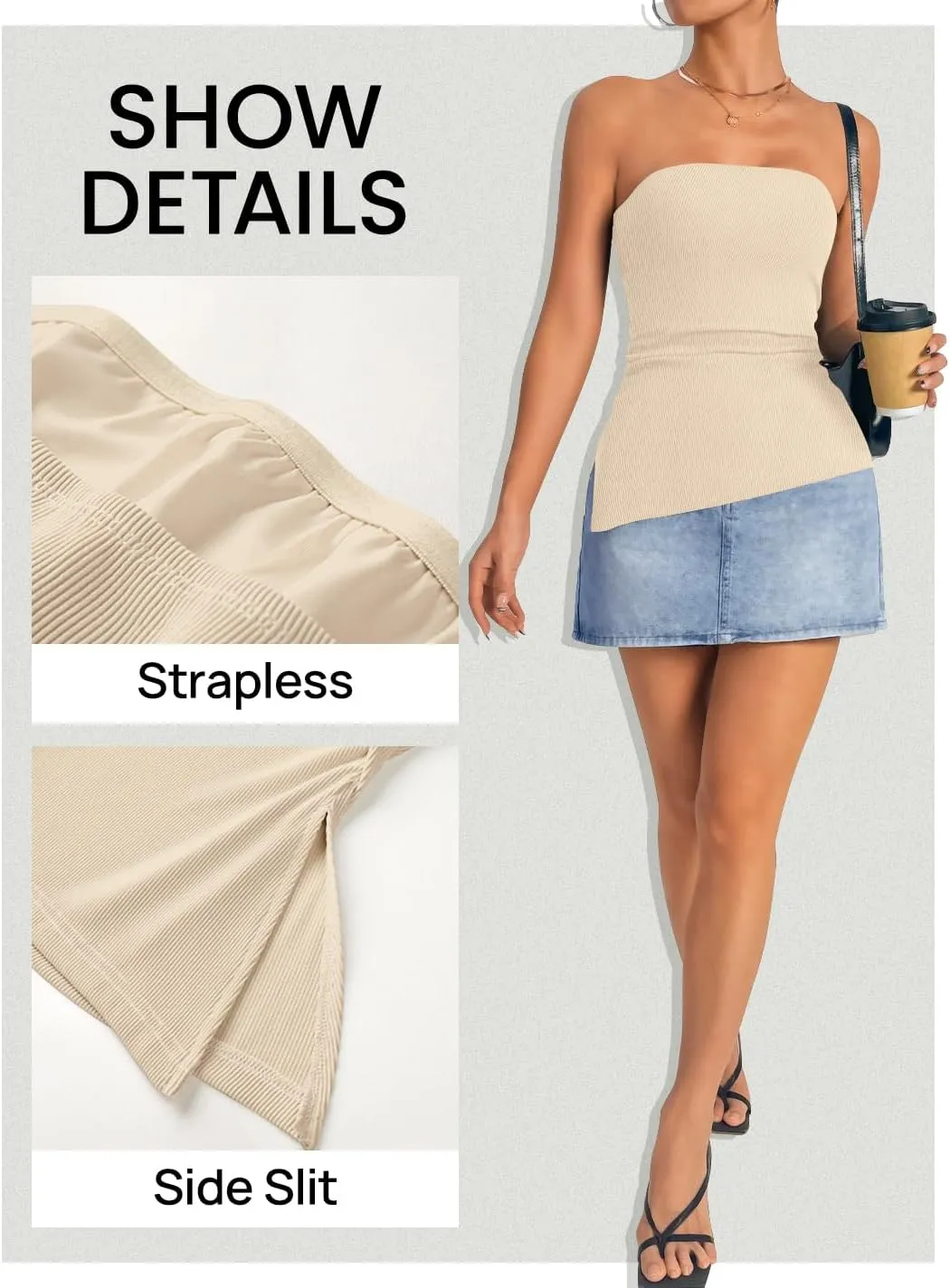 ZESICA Womens Tube Top 2025 Summer Going Out Strapless Backless Ruched Trendy Tops Asymmetrical Bandeau Outfits