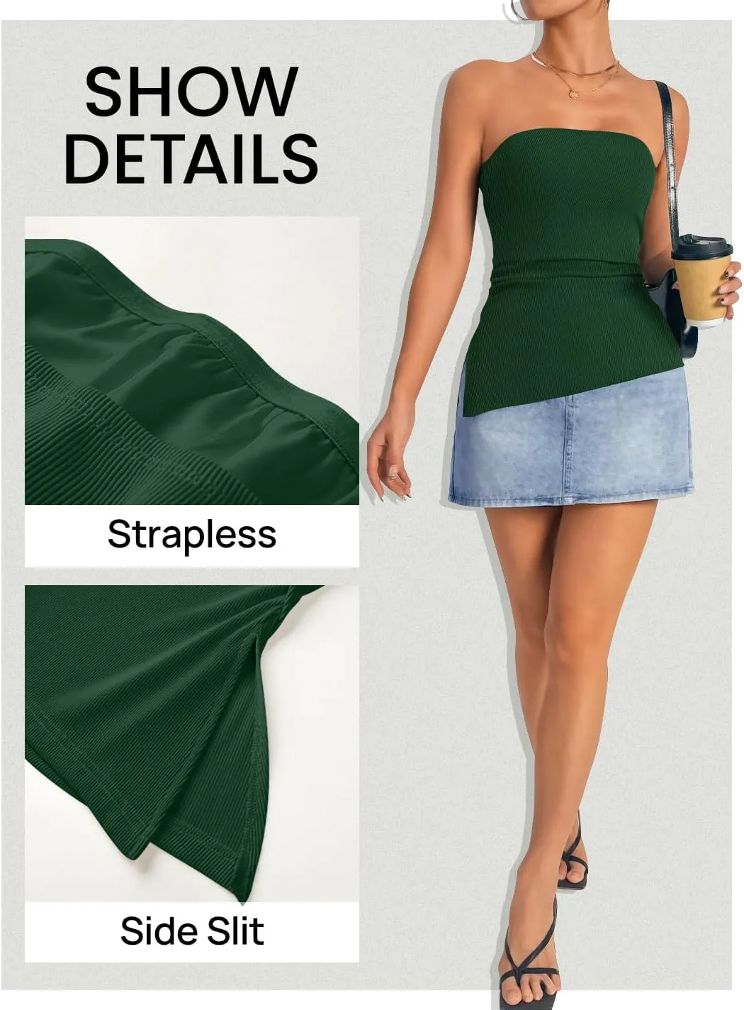 ZESICA Womens Tube Top 2025 Summer Going Out Strapless Backless Ruched Trendy Tops Asymmetrical Bandeau Outfits
